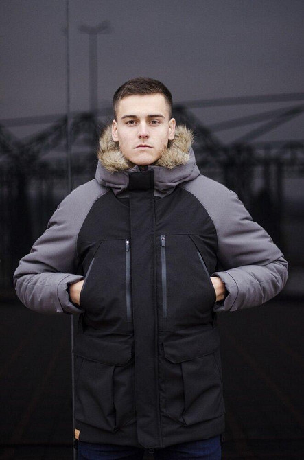 Парка мужская зимняя средняя на коттоне с капюшоном Pobedov seniora udacha Киев - изображение 6