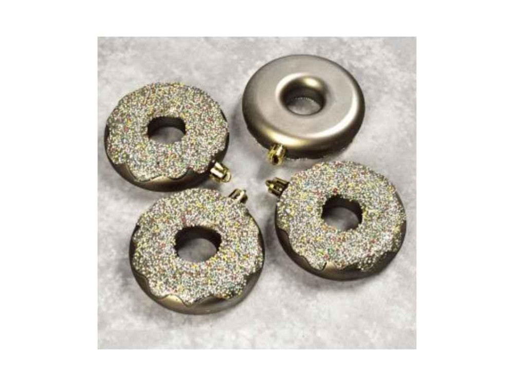 Набір ялинкових прикрас 8см бронза 4шт/наб Donut M47965 ТМ STENSON Київ - фото 1