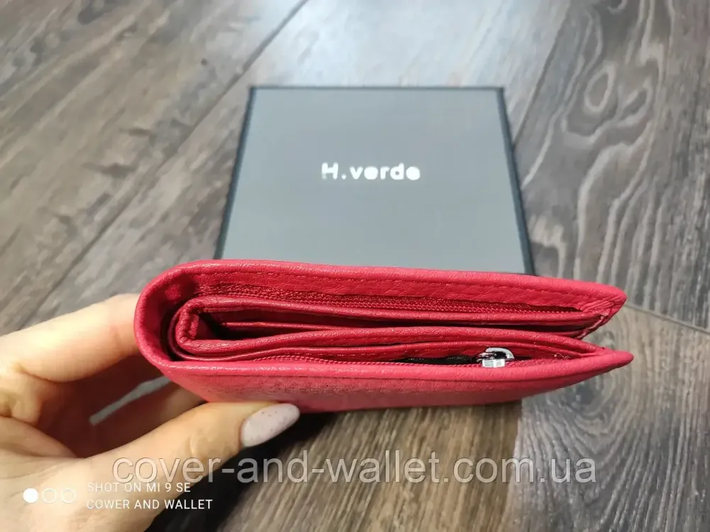 Маленький шкіряний жіночий гаманець на магнітах із затиском Helen Verde Київ - фото 6