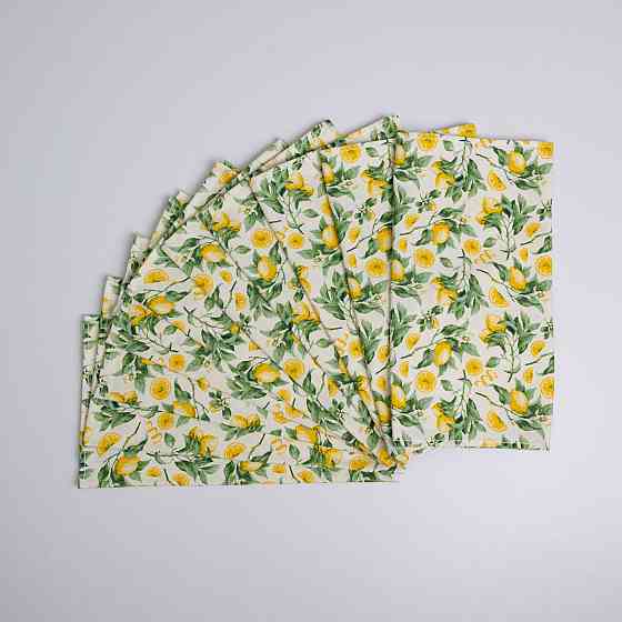Махровое кухонное полотенце Лимоны 40х60 см 300г/м2 GM Textile (Салатный) Сумы