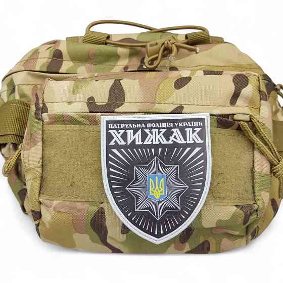 Патч / шеврон Патрульна поліція України Хижак чорний Запоріжжя