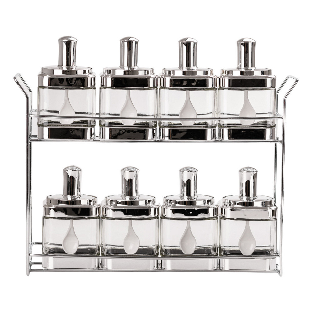 Банки для сипучих продуктів набір з 8 шт скляні ємності для зберігання з кришкою і ложкою HP531FS1034Y Київ - фото 1