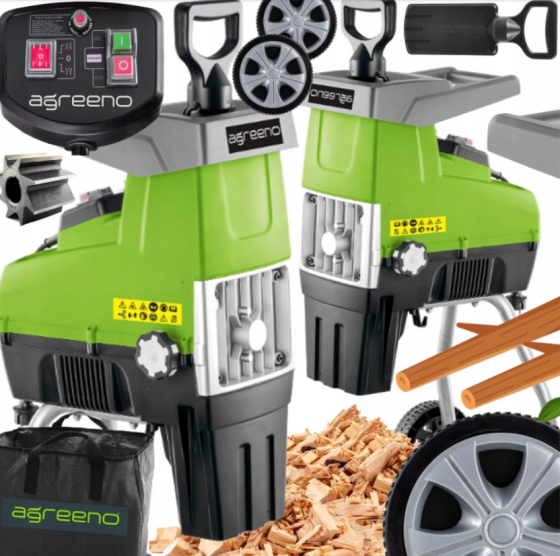 Подрібнювач гілок електричний 3500Вт 60л AGREENO (Польща) Київ