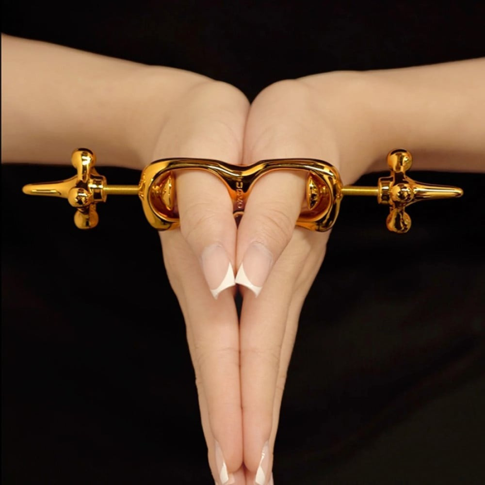 Металеві наручники UPKO Finger Bound Play Collection для великих пальчиків рук, золотисті Sex Aura Київ - фото 6