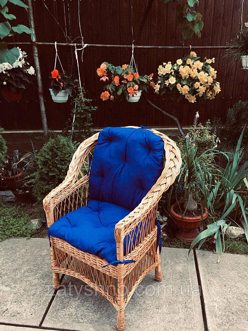 Крісло із лози з подушкою Київ - фото 5