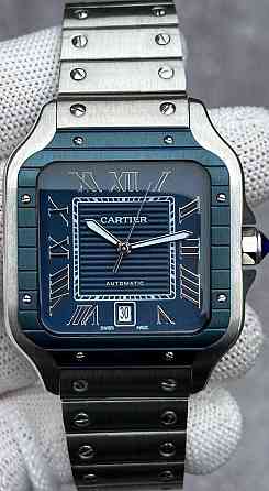 Швейцарський годинник Cartier Santos Silver-Blue Classic. Київ