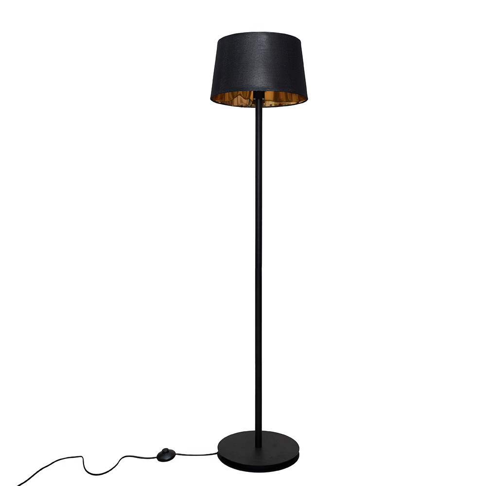 Торшер MSK Electric з чорним плафоном із тканини під лампу Е27 з чорною основою NL 3621 BK+BK Одеса - фото 1