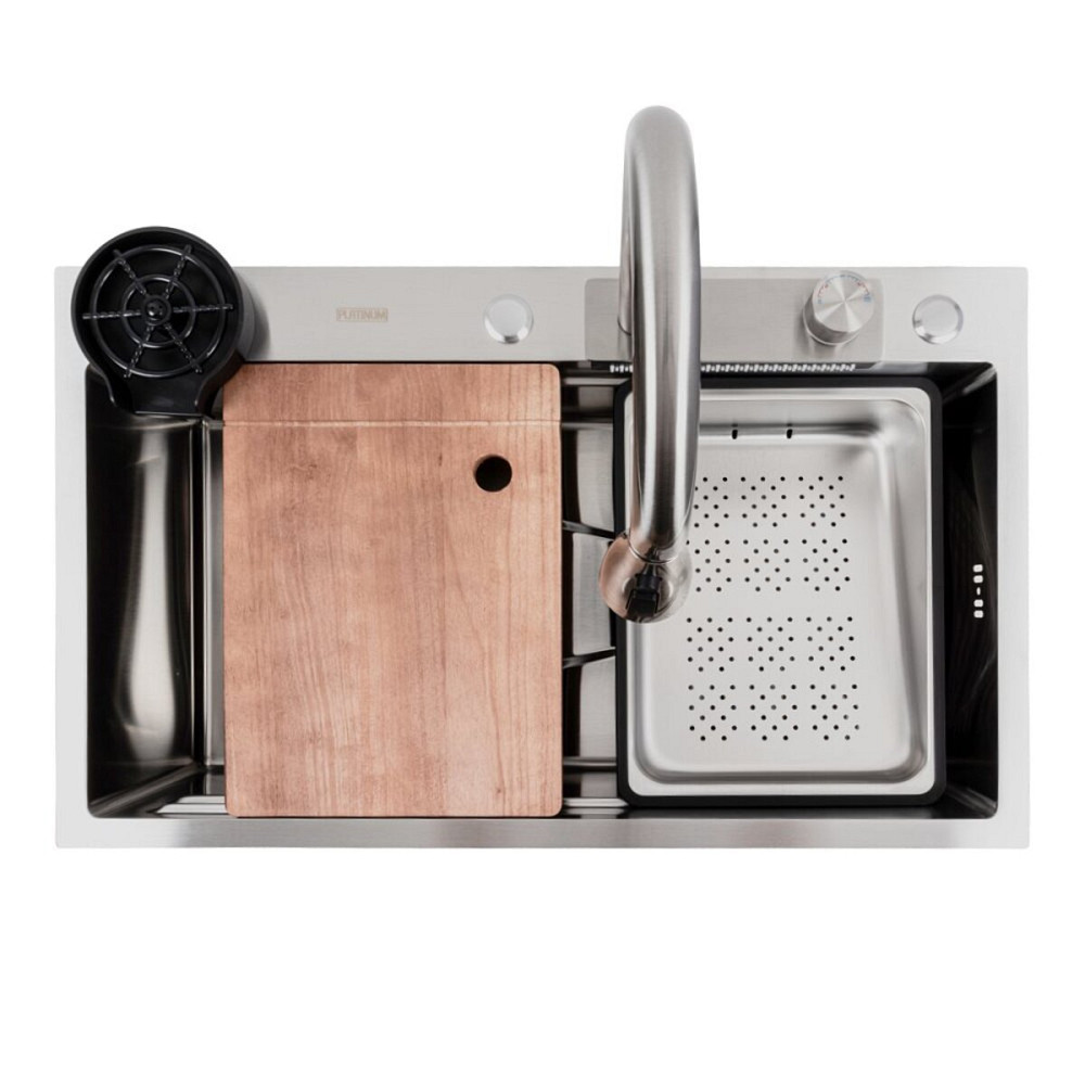 PLATINUM Кухонна мийка нержавійка CM 75*46A Platinum Handmade "Водоспад" Киев - изображение 2