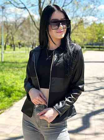 Жіноча легка шкіряна куртка "Nika" оптом | Батал | Розпродаж моделі Київ