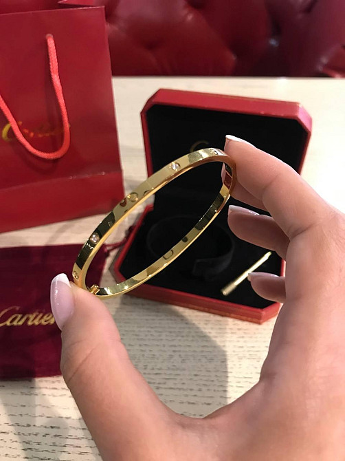 Cartier браслет с отверткой в лимонном золоте с камнями / Картье браслет LOVE лимонное золото Одесса - изображение 2