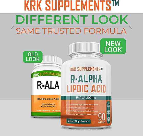 R-альфа-ліпоєва кислота Krk Supplements R-Alpha Lipoic Acid 200 mg 90 caps Луцьк