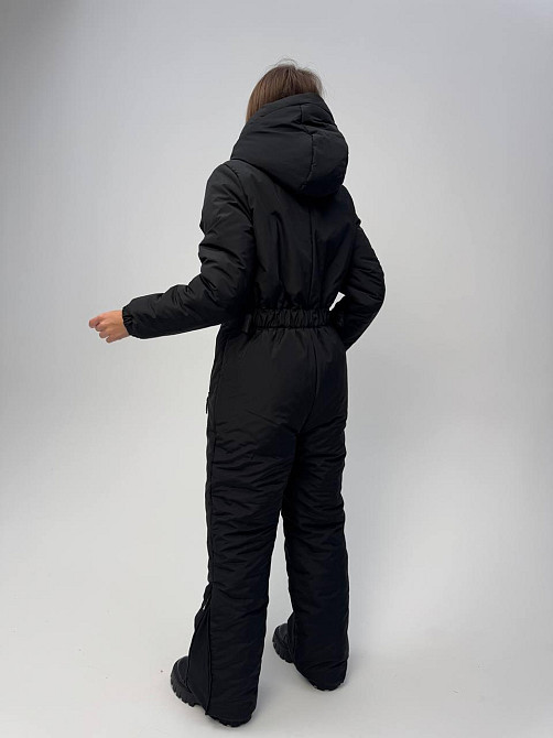 Женский теплый комбинезон из плащёвки на синтепоне Черный, 46/48 Одесса - изображение 10