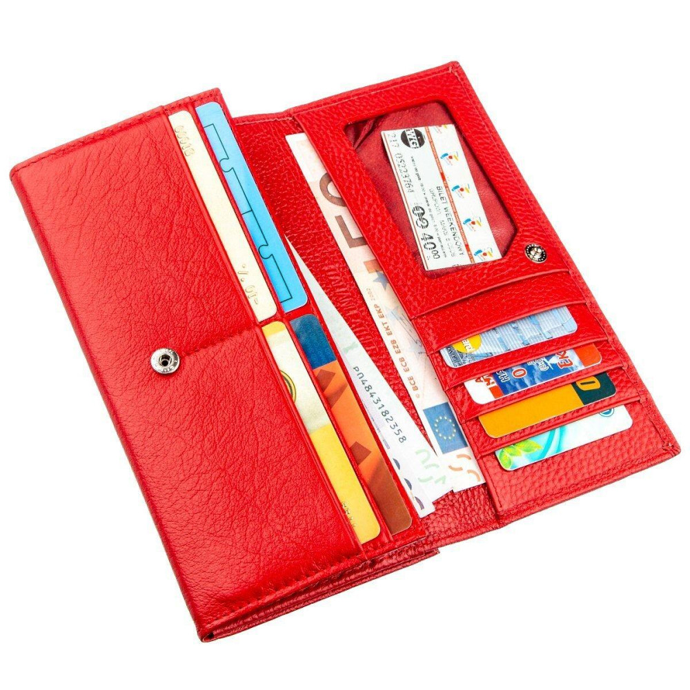 Женский кошелек с монетницей на защелке ST Leather 18957 Красный Киев - изображение 6