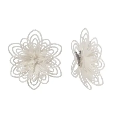 Украшение декоративное Jumi Цветок на клипсе 3 шт 10 см Белый (5900410902558) Винница