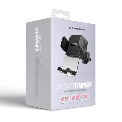 Универсальный автодержатель Armorstandart SteadyGrip Airvent Black (ARM85338) Винница - изображение 2