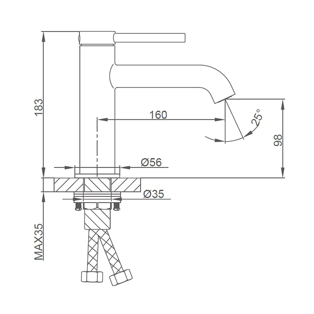 Змішувач для умивальника Gappo G1006-6 чорний Київ - фото 7