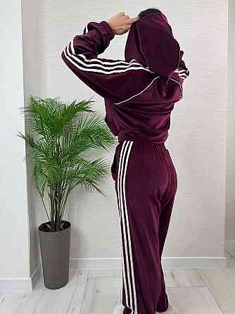 Женский стильный велюровый-плюшевый костюм двойка Бордо, 42/44 Одесса