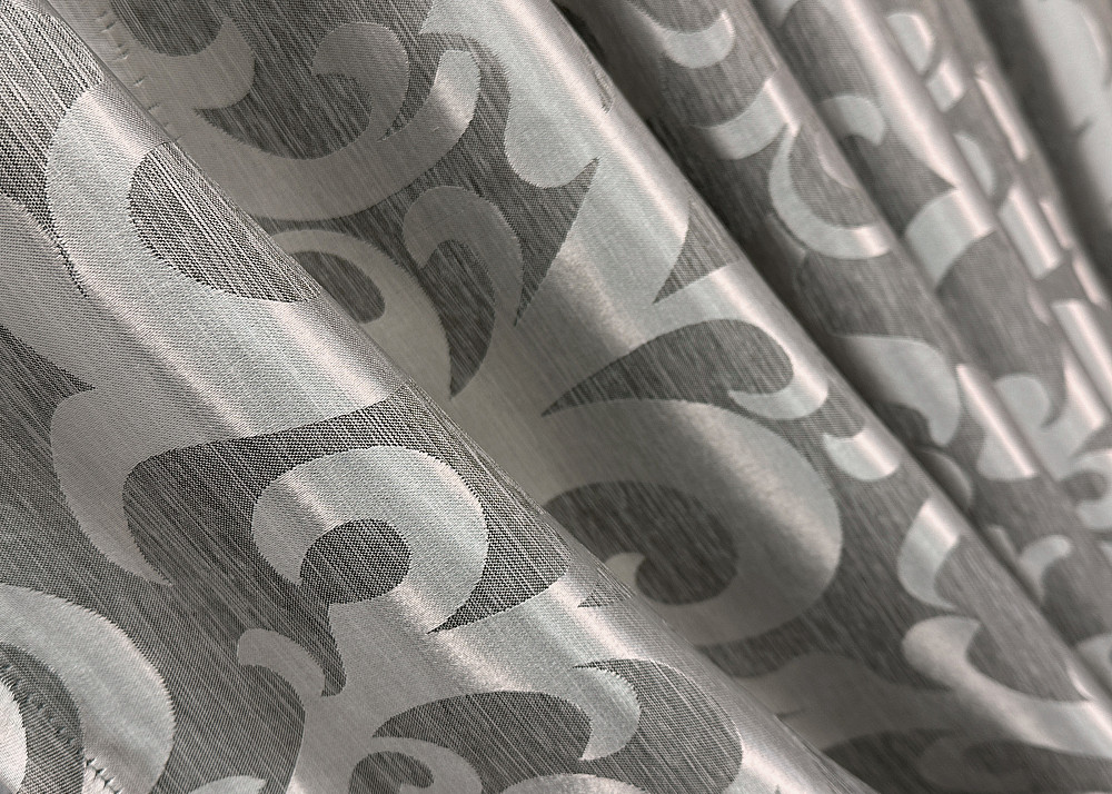 Комплект штор VR-Textil Жакард Вензель 100х270 2шт і Тюль 400х270 293ш-1147т Сірий з білим 71-098/2 Київ - фото 6