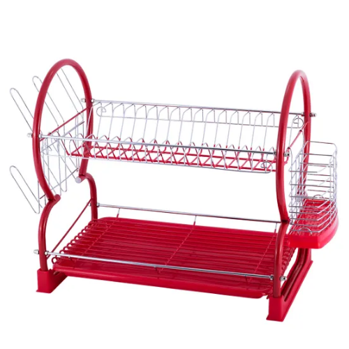 Сушарка для посуду двоярусна 55*24,5*37см червона KAMILLE Житомир - изображение 8