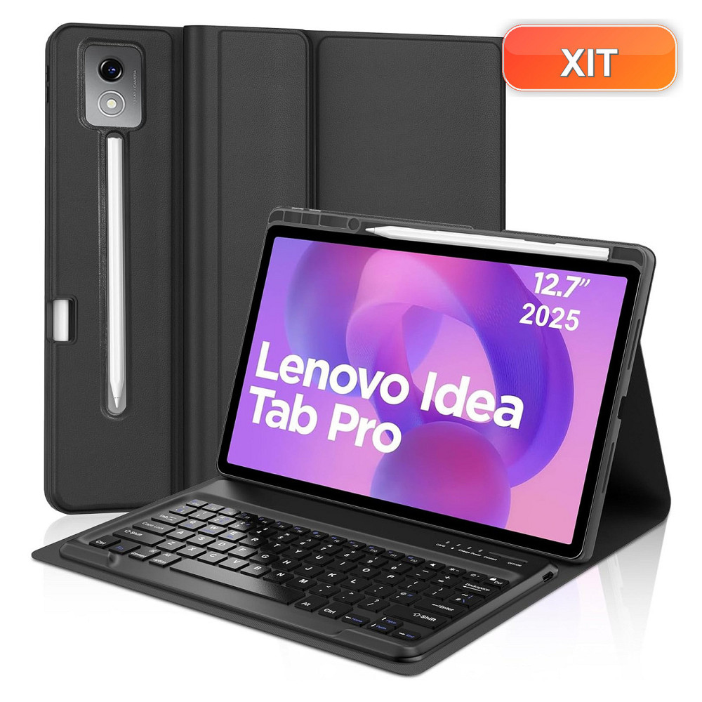 Чохол-клавіатура для Lenovo Idea Tab Pro 12.7 2025 чорний QWERTZ Bluetooth з тримачем для стилуса Київ - фото 1
