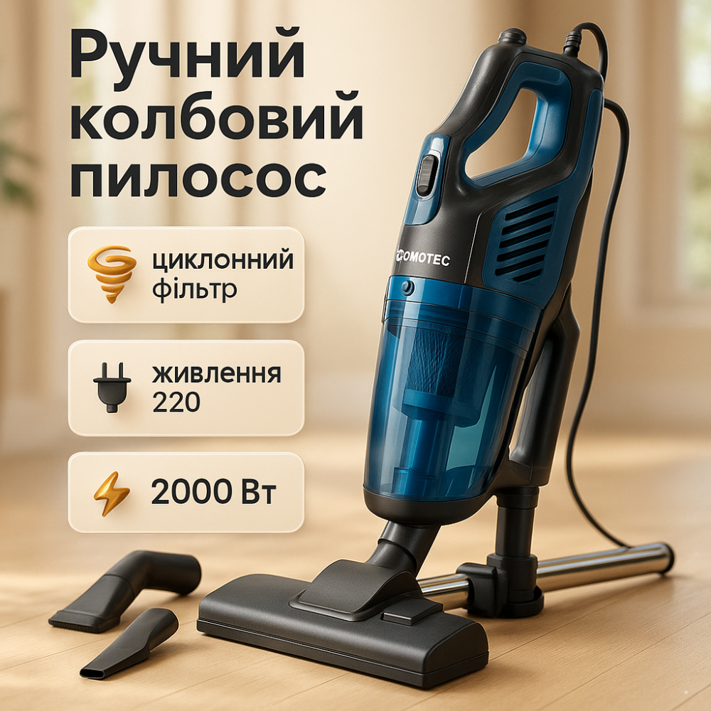 Хороший пилосос з контейнером Domotec, Пилосос з контейнером для пилу Колбовий потужний YC-79 Львів - фото 18