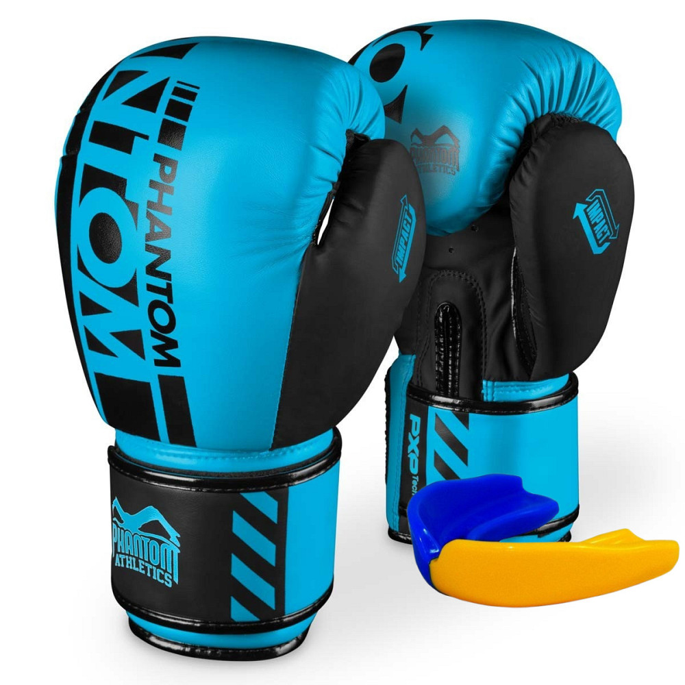 Боксерские перчатки Phantom APEX Neon Blue 10 унций (капа в подарок) Киев - изображение 1