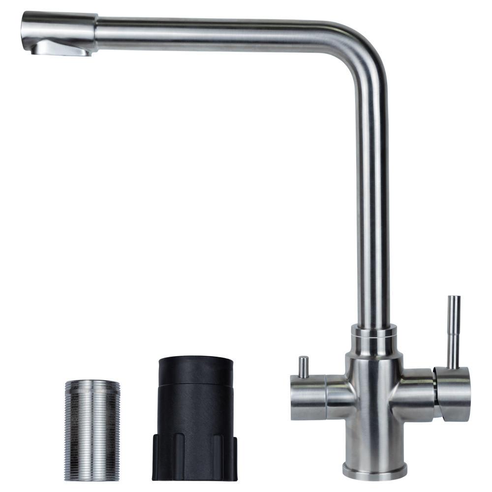 Змішувач KT Ø35 для кухні гусак з виходом для питної води на гайці SS AQUATICA KT-4B770P (9722121) Київ - фото 3