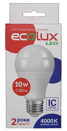 Светодиодная LED лампочка EcoLux 10W E27 4000K Днепр