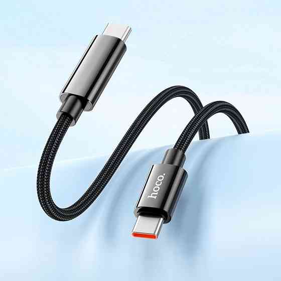 Кабель HOCO U125 Benefit 100W charging data cable with display Type-C to Type-C Black Одеса
