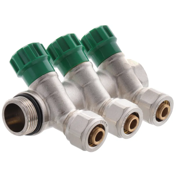 Колектор вентильний з фитингом Koer KR.1123-3 3/4"x3 ways (KR2830) Київ