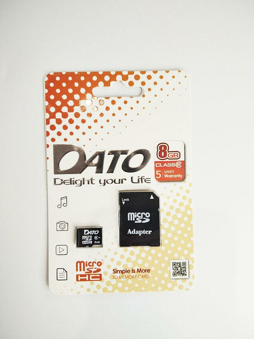 Карта памʼяті microSDHC DATO 8Gb class 6 (adapter SD) Киев - изображение 2