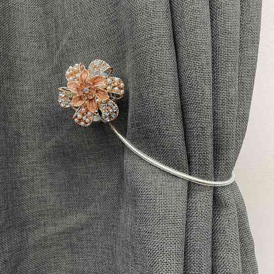 Магніти для штор та гардин "Flowers" набір 2 шт Персиковий (81-235) Київ