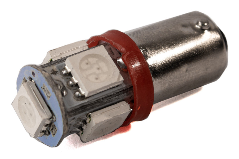 Светодиодная лампа AllLight T 8.5 5 диодов 5050 BA9S 12V RED Харьков - изображение 1