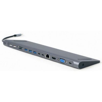 Концентратор Cablexpert USB-C 9-in-1 (Hub/HDMI/VGA/PD/card-reader/lan/audio) (A-CM-COMBO9-01) Винница - изображение 1