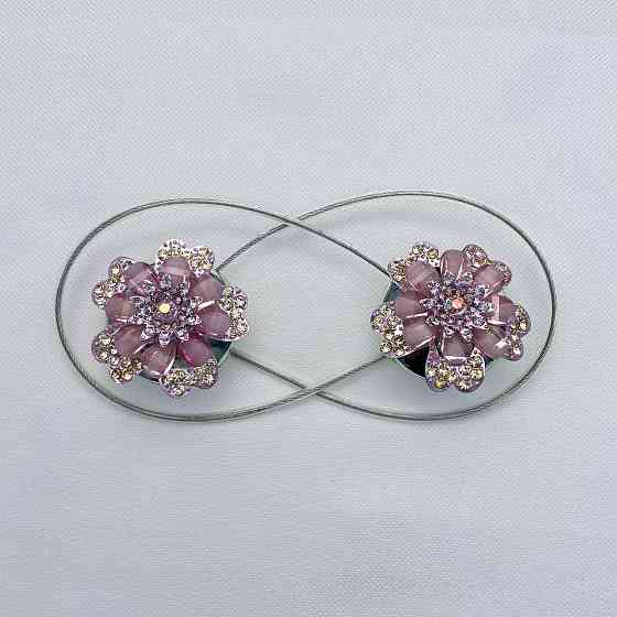 Магніти для штор та гардин "Flowers" набір 2 шт Пудровий (81-214) Київ