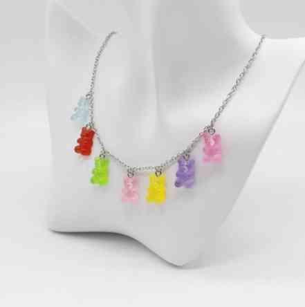 Детское колье желейные мишки 48 см разноцветный Киев