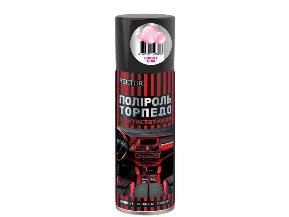Полироль торпеды с антистатиком Bubble Gum 200мл ТМ RECTOR Киев - изображение 1