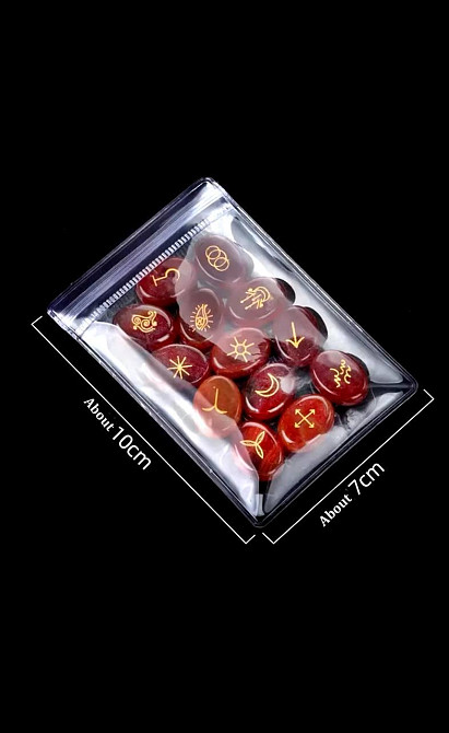 Викканские руны из натурального красного агата (13 шт.) в мешочке. Киев - изображение 2