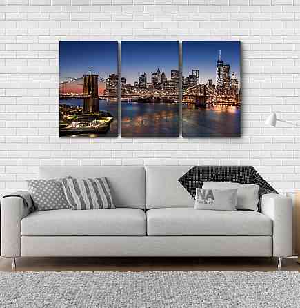 Модульная картина Ночной Город Аrt-167_3А Киев