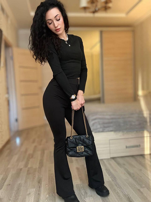 Жіночі стильні лосини дайвінг на флісі Чорний, 50/52 Одеса - фото 4