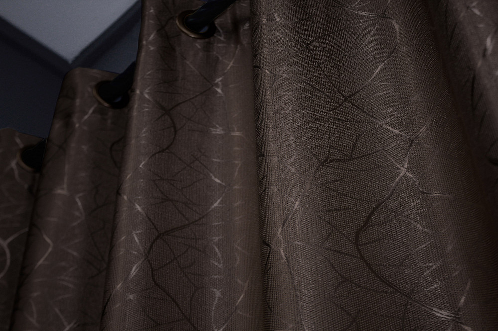 Комплект штор на люверсах VR-Textil Лен Саванна № 687ш Венге 150х250 см 2 шт (37-0108) Киев - изображение 6
