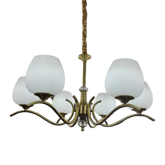 Светодиодная люстра Тюльпан 5034 (Золотая) 6 плафонов Киев