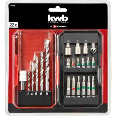 Набор сверл и бит Einhell KWB, 22 шт, кейс S-Box (108806) Винница