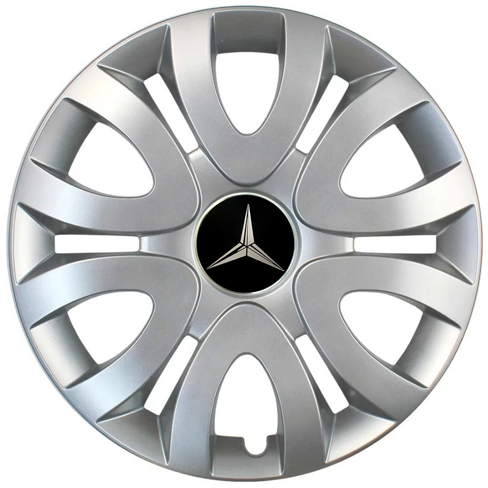 Автомобильные модельные колпаки R15 Mercedes-Benz 330 4шт, SJS, серебряные Киев - изображение 1