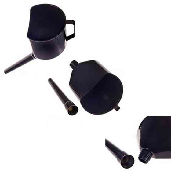 Лійка для палива з фільтр-сіткою пластикова чорна Киев