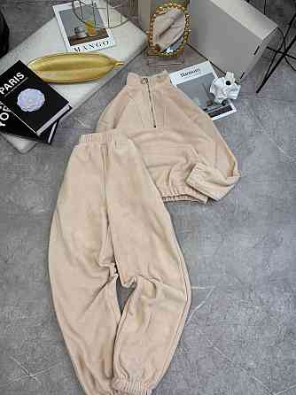 Женский теплый прогулочный костюм двойка из двухстороннего флиса Бежевый, 48/52 Одесса