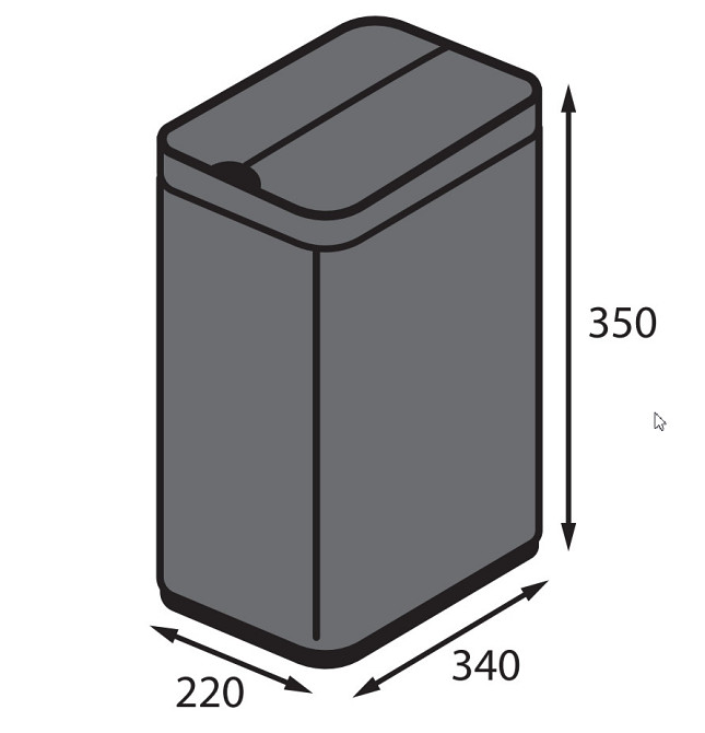 Відро для сміття сенсорне Koer TC-020112-07 12 л колір графіт нерж. сталь антипалець (KR5583) Чернівці - фото 4