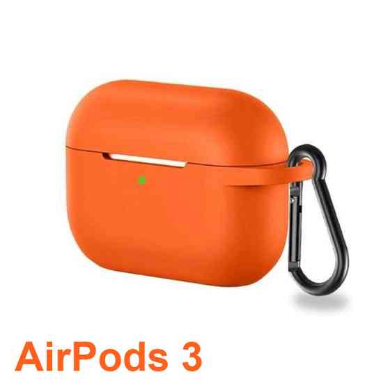 Чехол силиконовый HOCO для Apple AirPods 3 с карабином чехол для наушников Оранжевый Каменец-Подольский