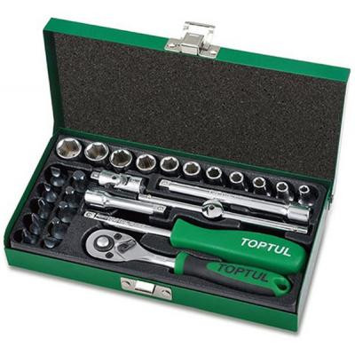 Набір інструментів Toptul автомобільний 1/4" 27од. (GCAD2701) Вінниця - фото 1