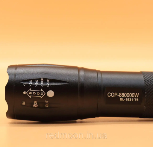 Ліхтарик ручний BAILONG BL-1831-T6, анодований алюміній, 5 режимів роботи Одеса - фото 8